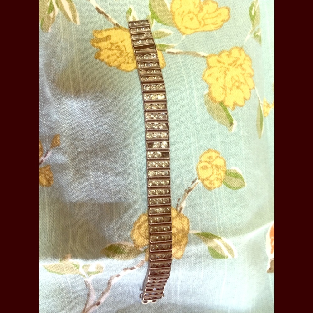 1920's sterling rhinestone bracelet.